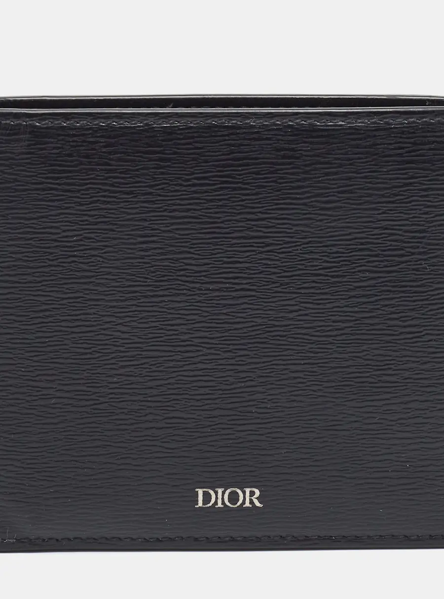Dior Black Grain Leather Bifold Wallet