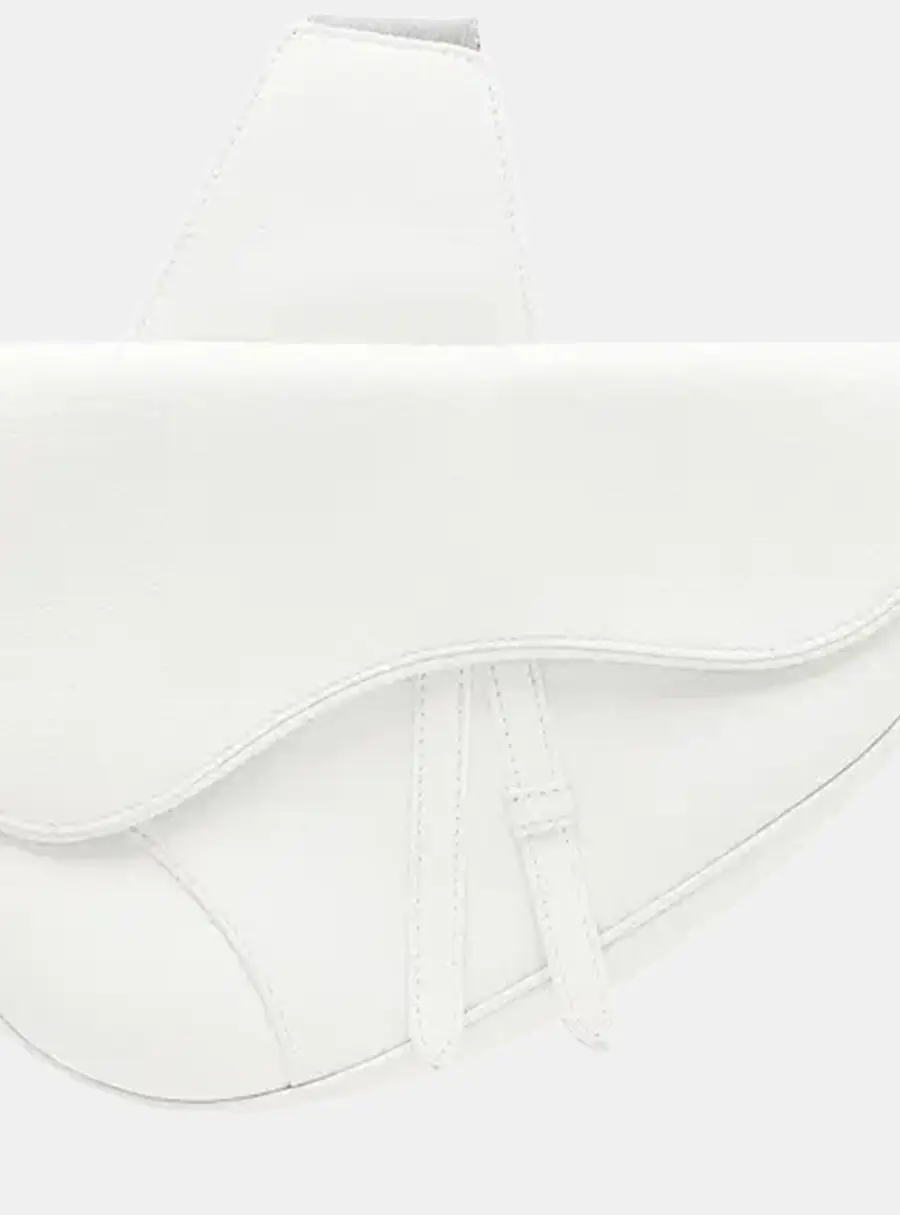 Christian Dior Ultra Matte Medium White Calfskin Leather Shoulder Bag