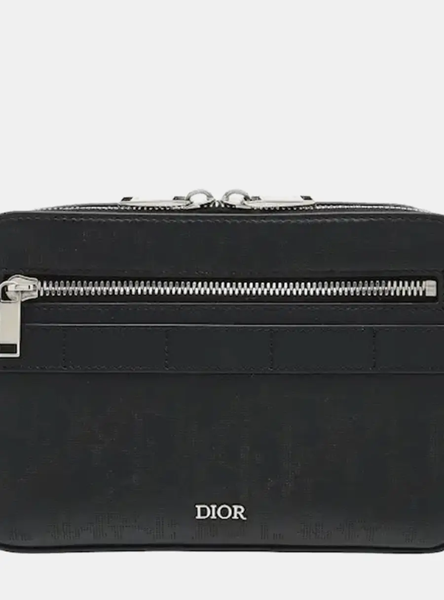 Dior Safari Oblique Galaxy Black Leather Men's Messenger Bag