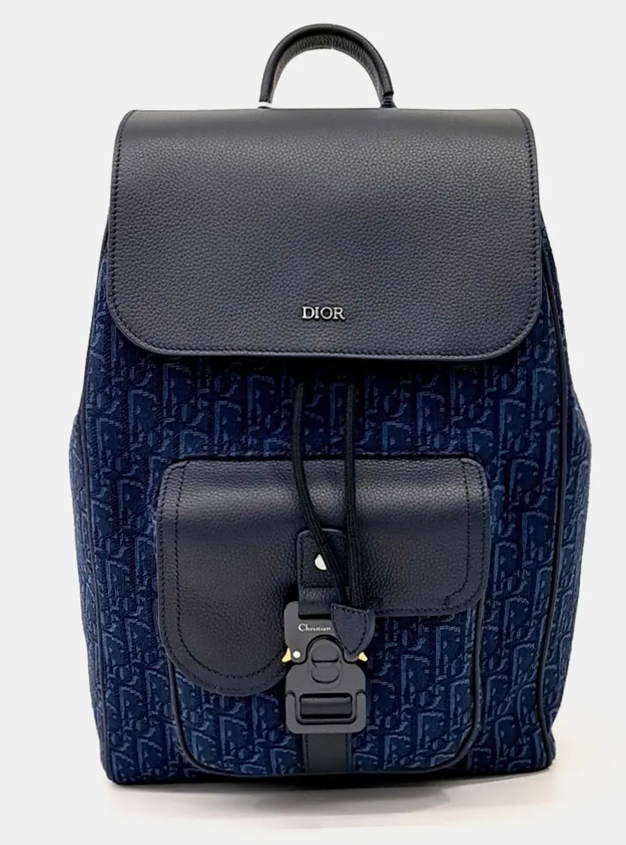 Dior Multicolor Fabric Homme Oblique Saddle Backpack