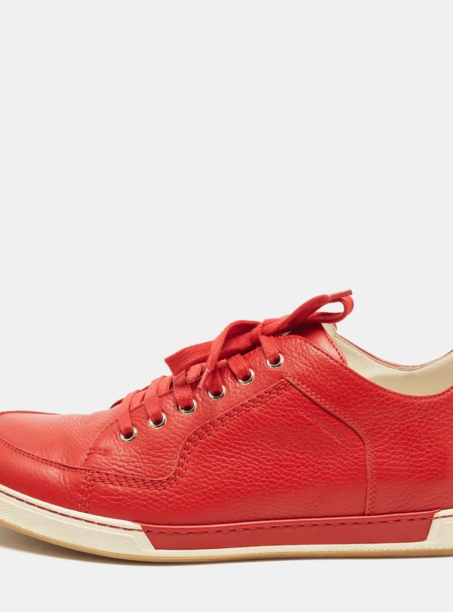 Dior Homme Size 43 Red Leather Lace Up Sneakers