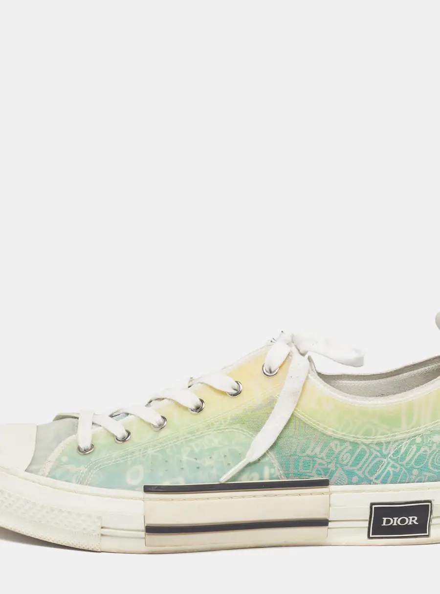 Dior B23 Size 46 Multicolor Oblique Mesh and PVC Low Top Sneakers