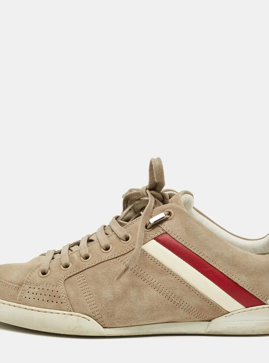 Dior Homme Size 40 Beige Leather and Suede Low Top Sneakers