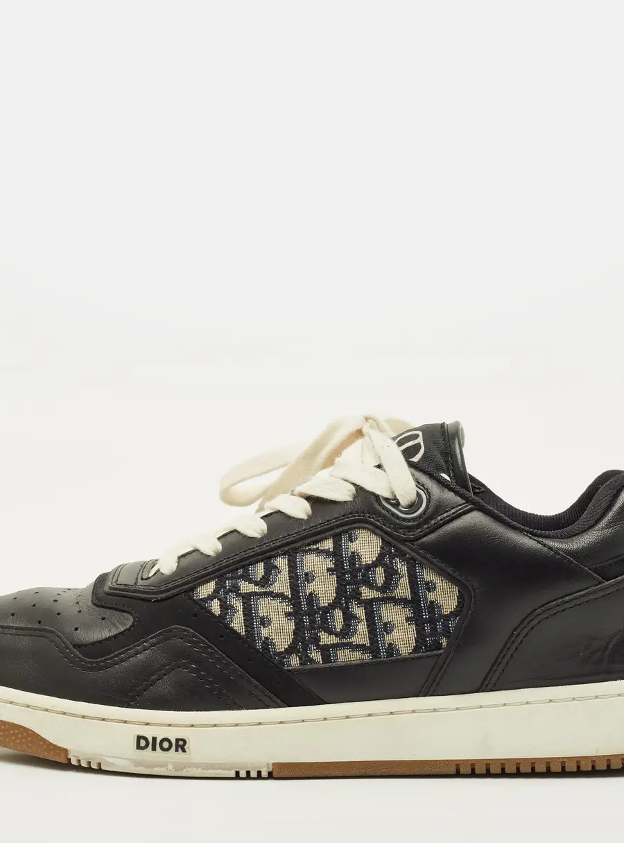 Dior B27 Size 43 Black Canvas and Leather Lace Up Sneakers