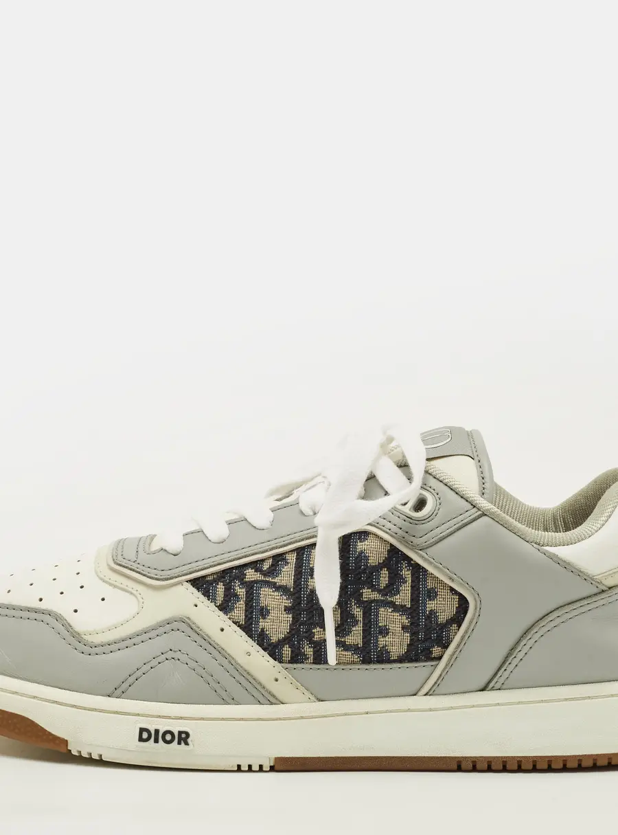 Dior B27 Size 43 Grey/White Canvas and Leather Low Top Sneakers