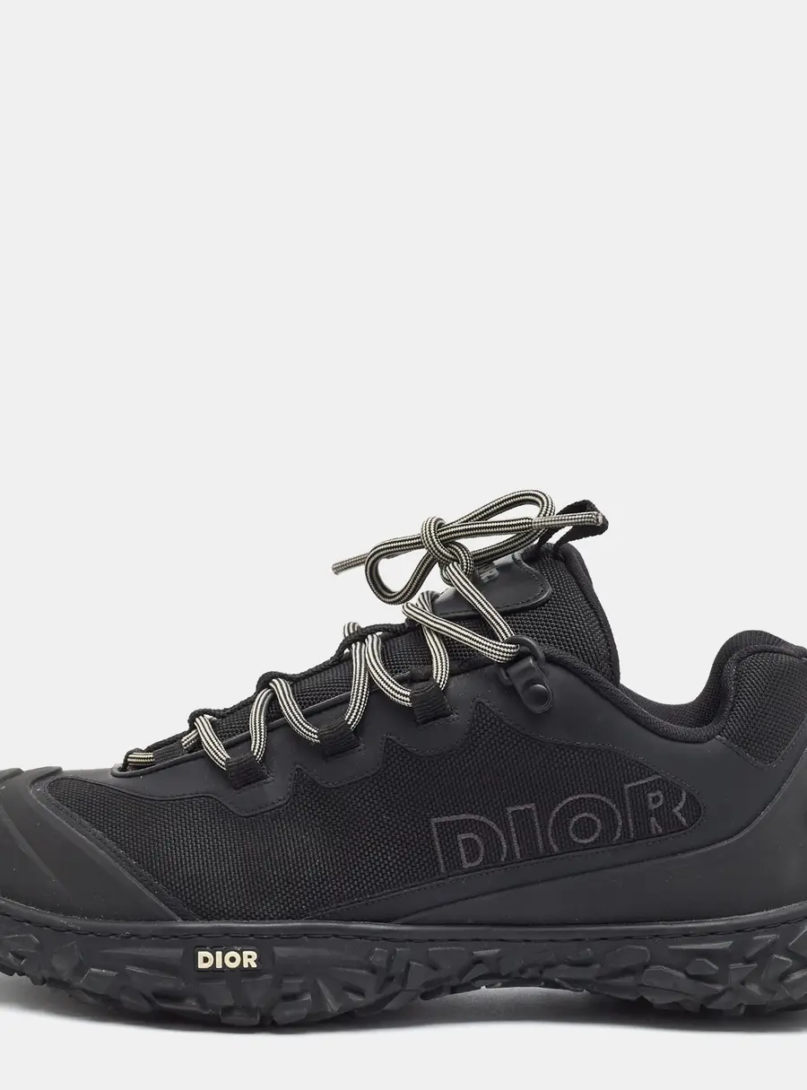 Dior B28 Size 43 Black Canvas and Rubber Lace Up Sneakers