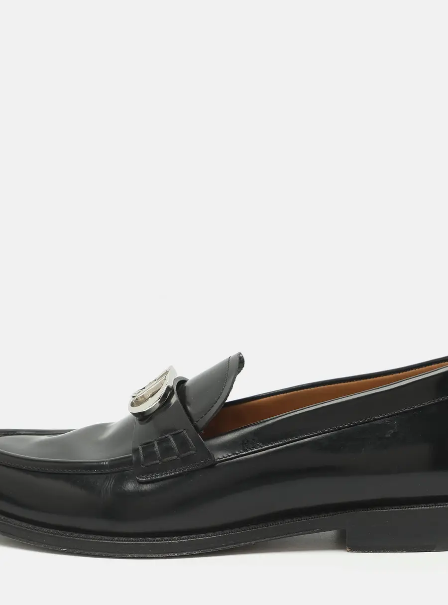 Dior Granville Size 42.5 Black Polished Leather Loafers