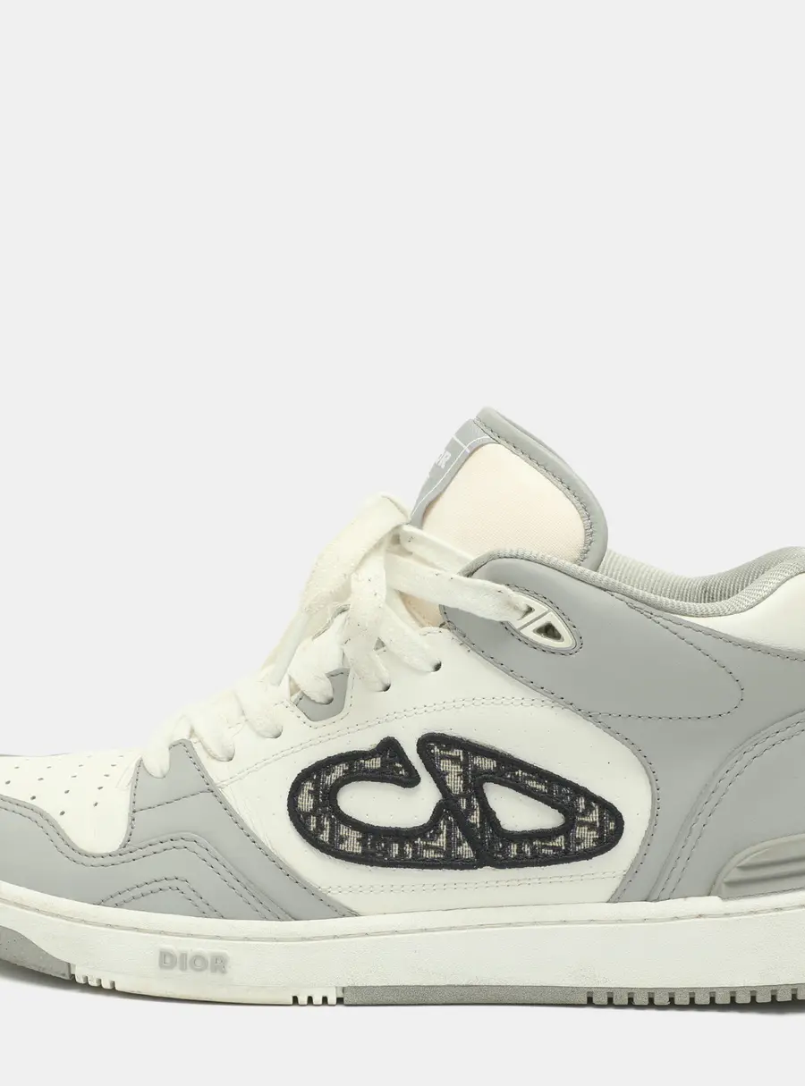 Dior B57 Size 41.5 Grey/White Oblique Canvas and Leather Low Top Sneakers