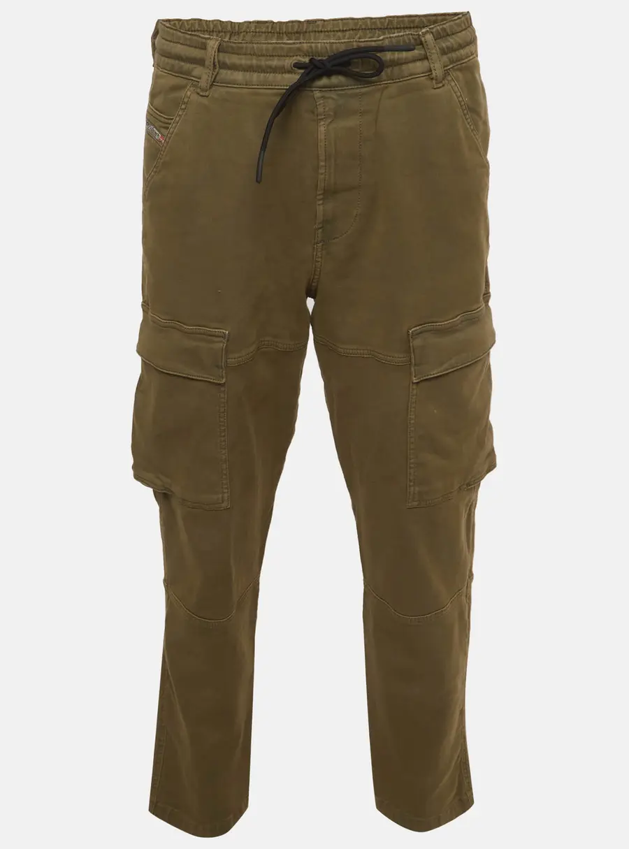 Diesel Green Cotton Cargo Straight Leg Trousers L