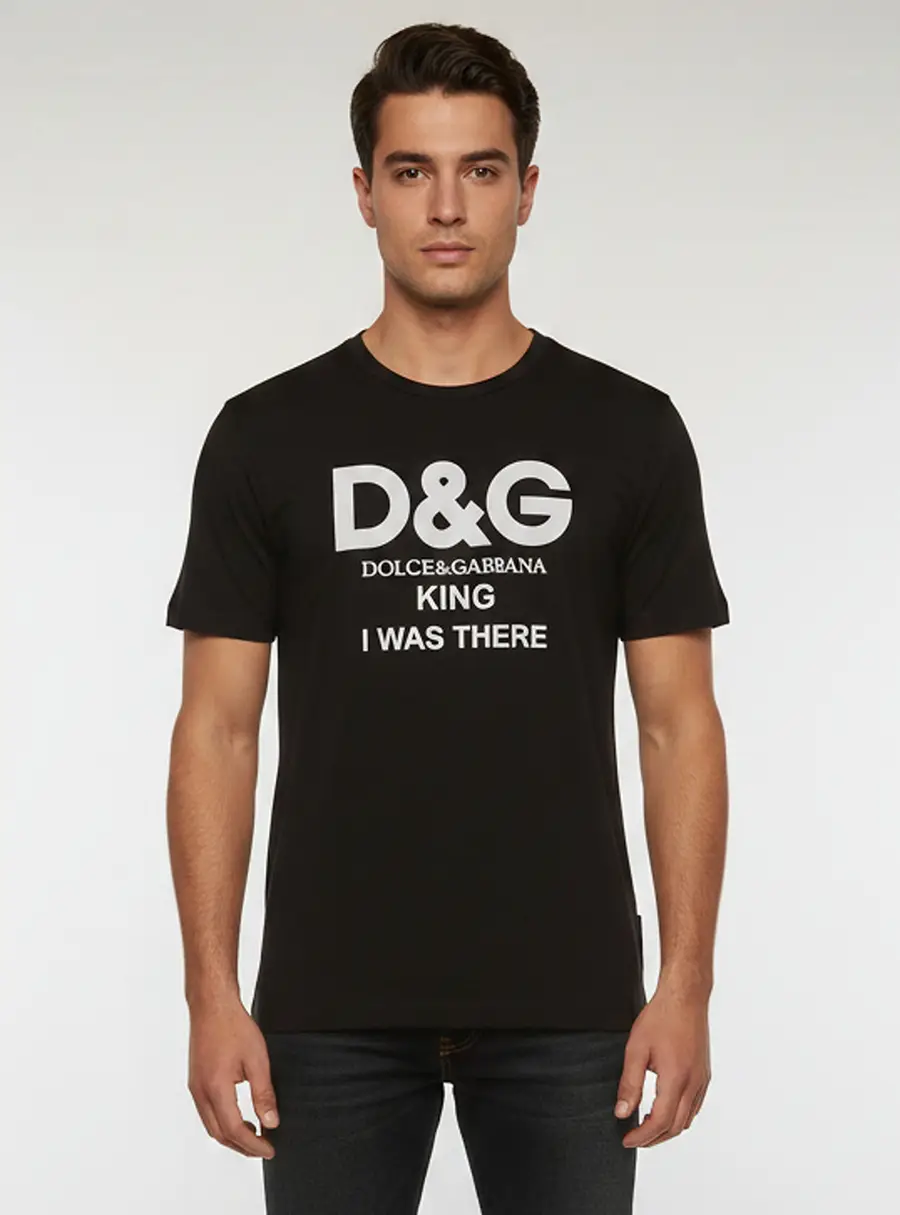 Dolce & Gabbana Black Printed Jersey Crewneck T-Shirt XXXL