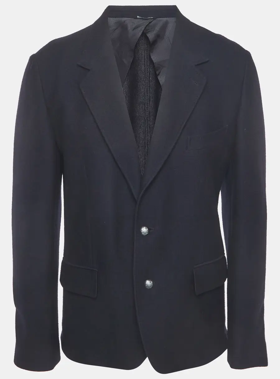 Dolce & Gabbana Navy Blue Wool Single Breasted Blazer L
