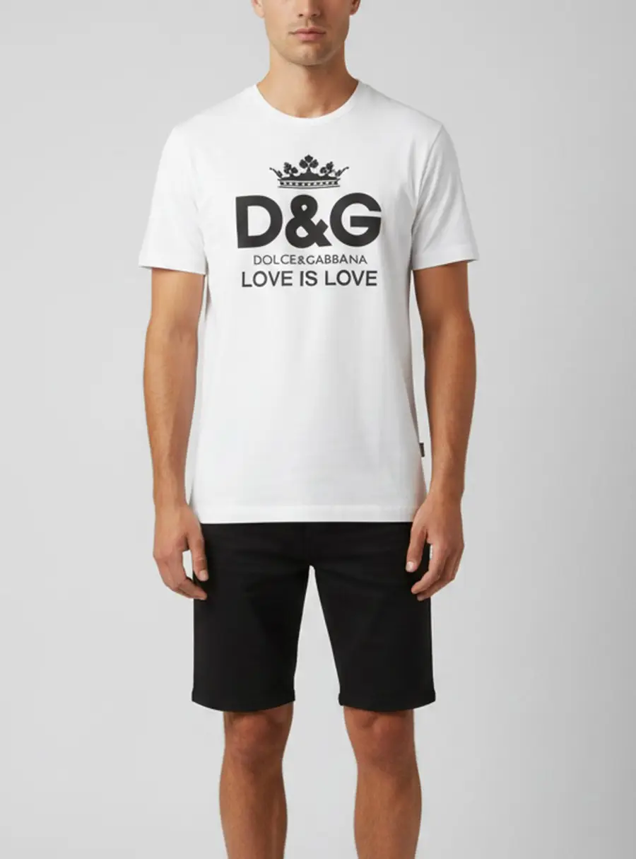 Dolce & Gabbana White/Black Logo Graphic Jersey T-Shirt S
