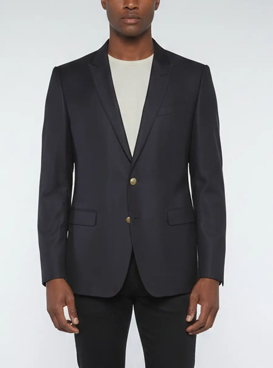 Dolce & Gabbana Navy Blue Silk Blend Blazer XL