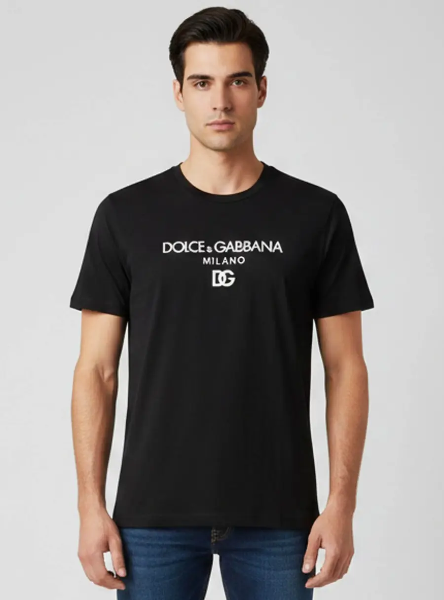 Dolce & Gabbana Black Logo Embroidered Jersey T-Shirt XXXL