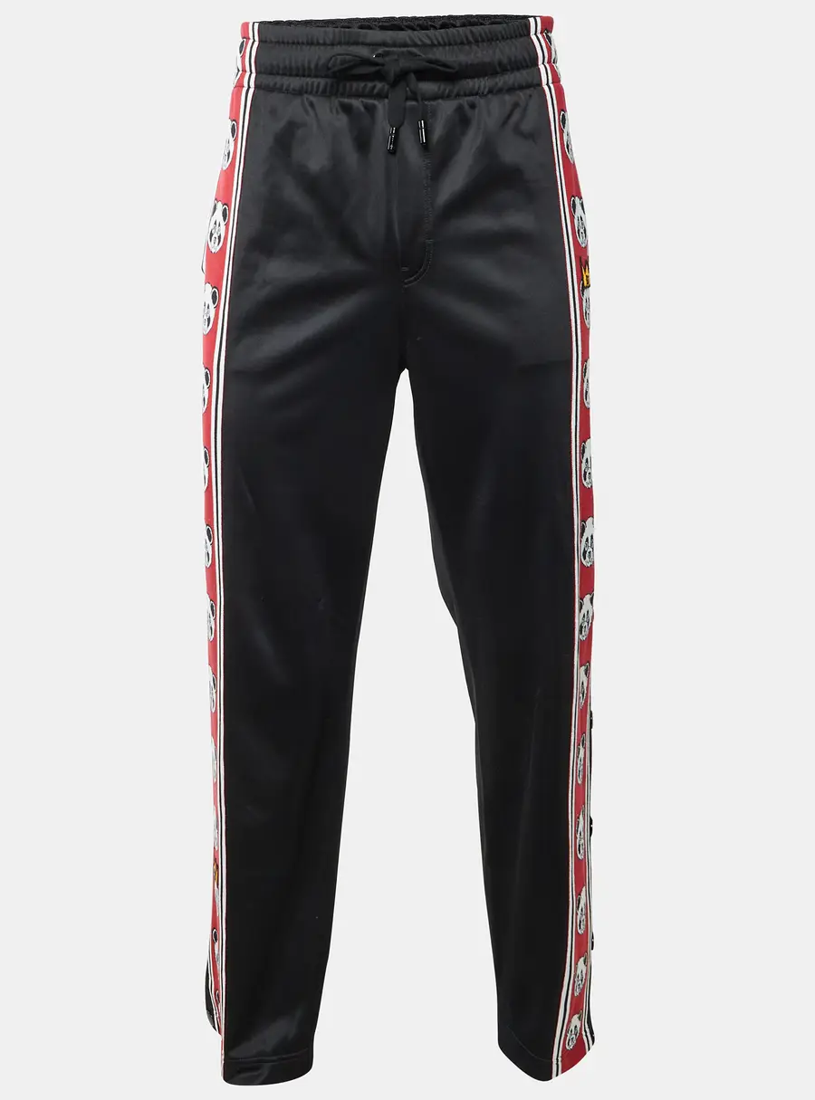 Dolce & Gabbana Black Side Tape Detail Jersey Track Pants L
