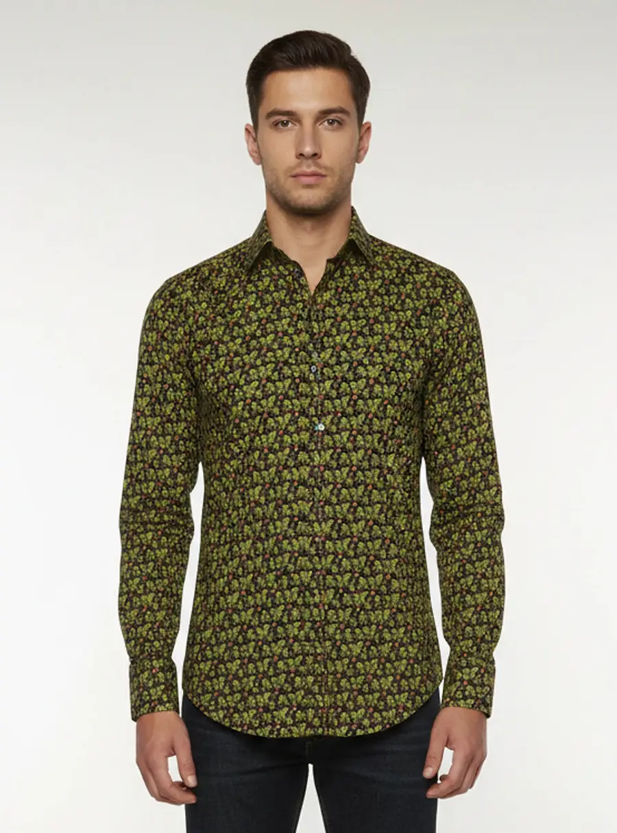 Dolce & Gabbana "Gold" Multicolour Cactus Print Cotton Long Sleeve Shirt S