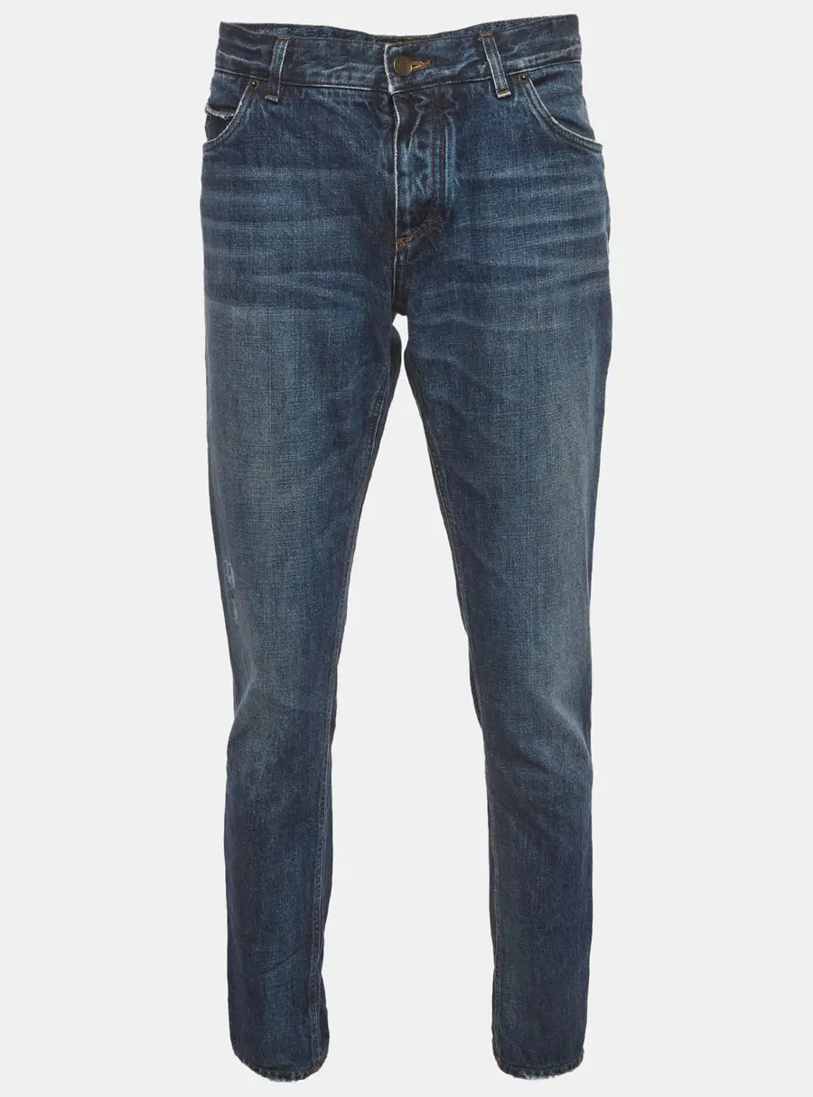 Dolce & Gabbana Blue Distressed Denim Straight Leg Jeans XXL/Waist 36"