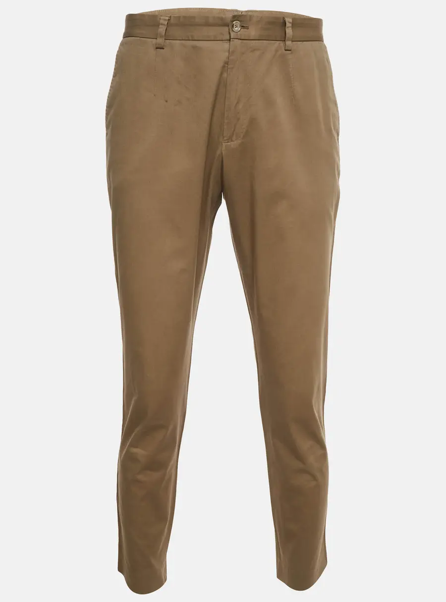 Dolce & Gabbana Beige Gabardine Straight Fit Chinos L
