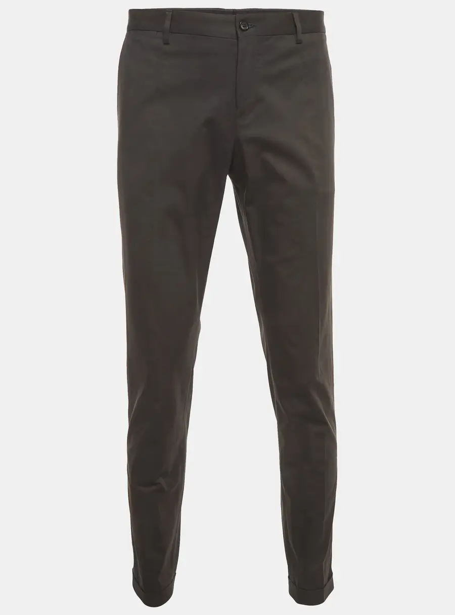 Dolce & Gabbana Grey Cotton Regular Fit Trousers L