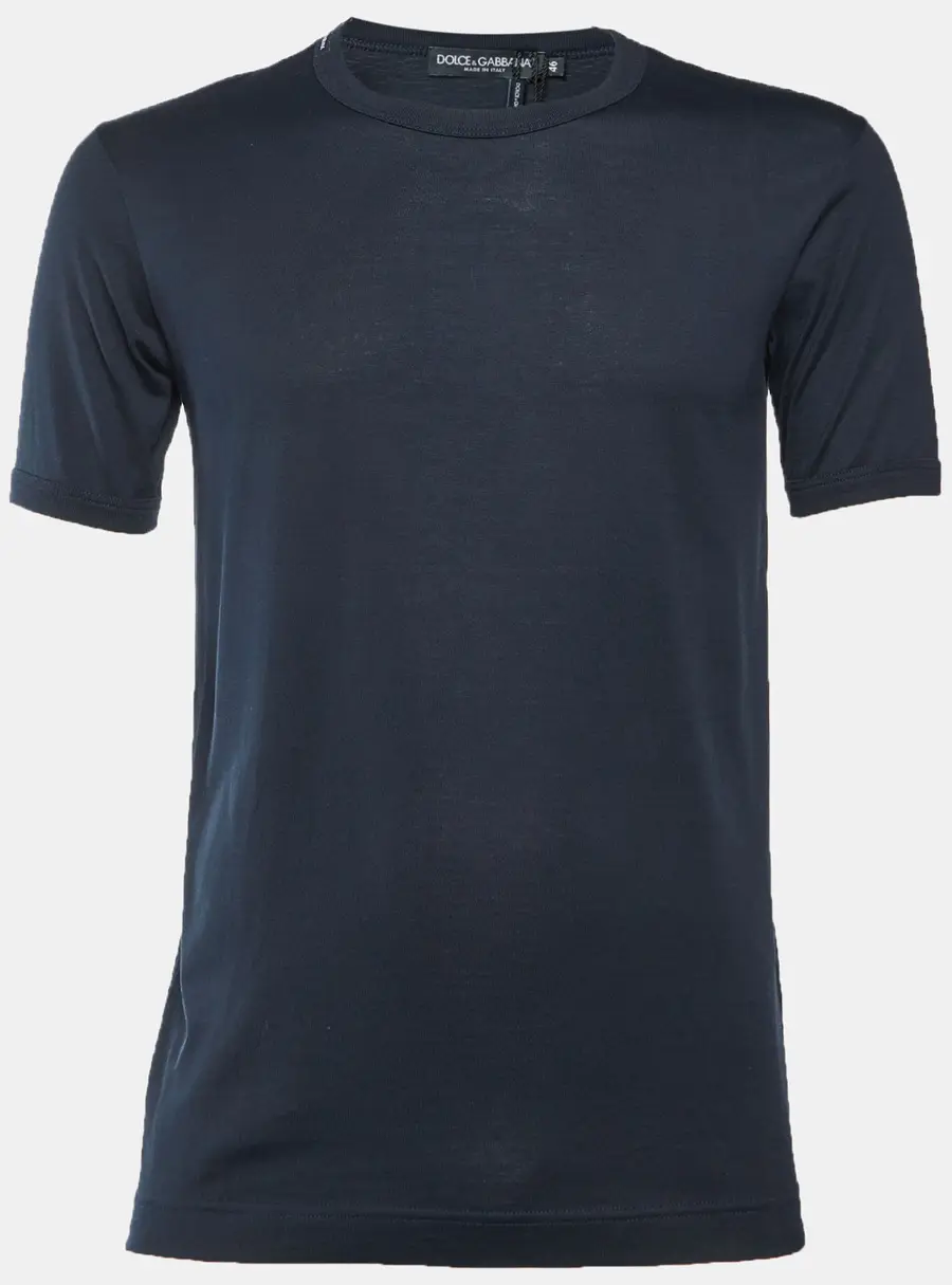 Dolce & Gabbana Black Cotton Crew Neck T-Shirt S