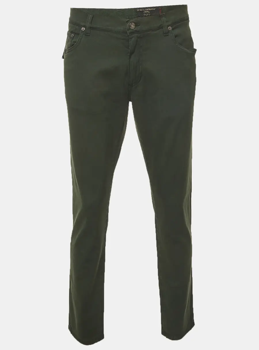Dolce & Gabbana Green Denim Straight Fit Stretch Jeans XXXL/Waist 38"