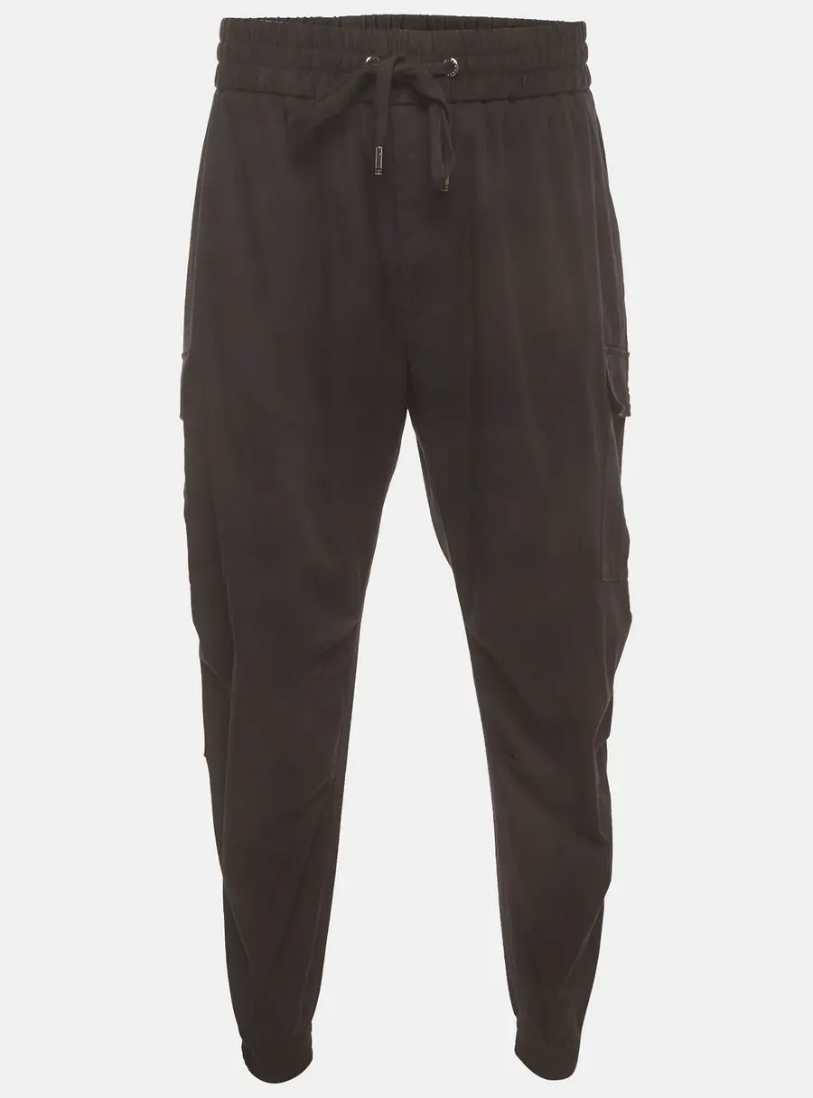 Dolce & Gabbana Black Stretch Cotton Cargo Joggers 4XL