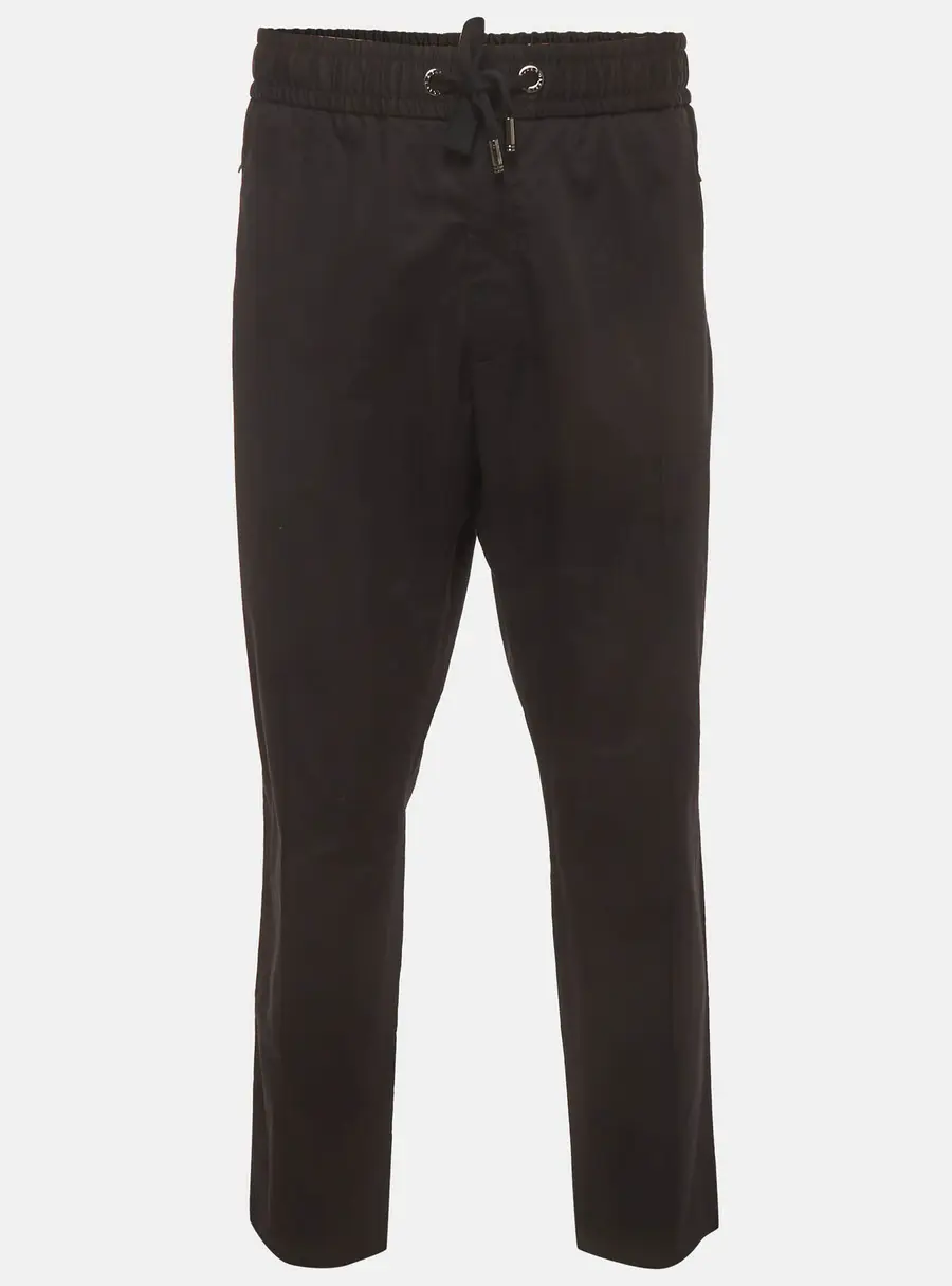 Dolce & Gabbana Black Logo Plaque Cotton Zip-Up Joggers 4XL