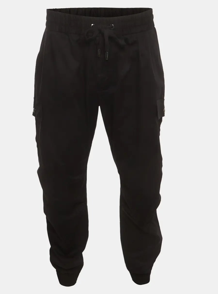 Dolce & Gabbana Black Cotton Cropped Cargo Pants XXXL