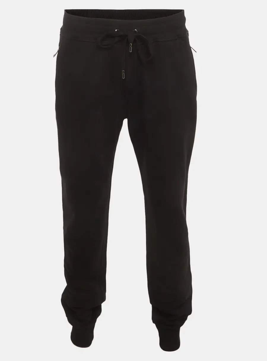 Dolce & Gabbana Black Jersey Drawstring Joggers XXL