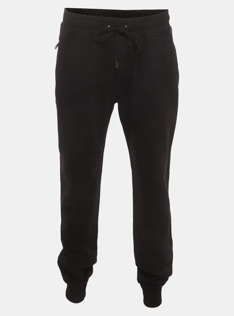Dolce & Gabbana Black Logo Plaque Stretch Cotton Jogging Pants 4XL