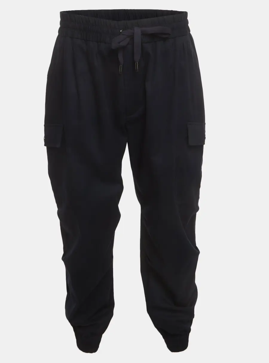 Dolce & Gabbana Blue Cotton Cropped Cargo Pants XXXL