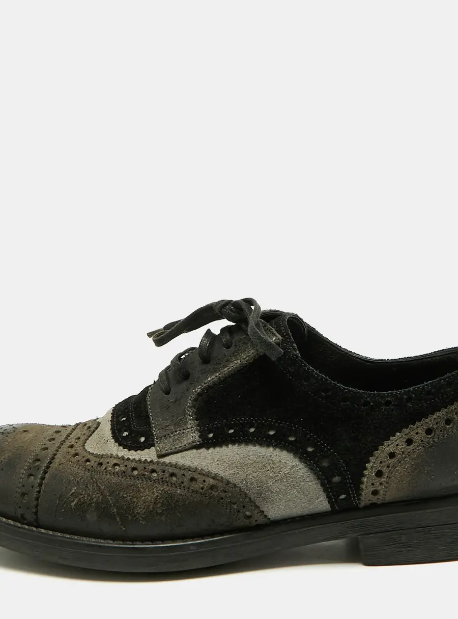 Dolce & Gabbana Size 39 Tricolor Leather and Suede Brogues