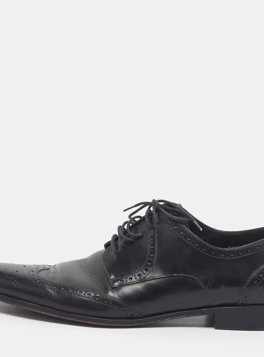 Dolce & Gabbana Size 43 Black Leather Derby