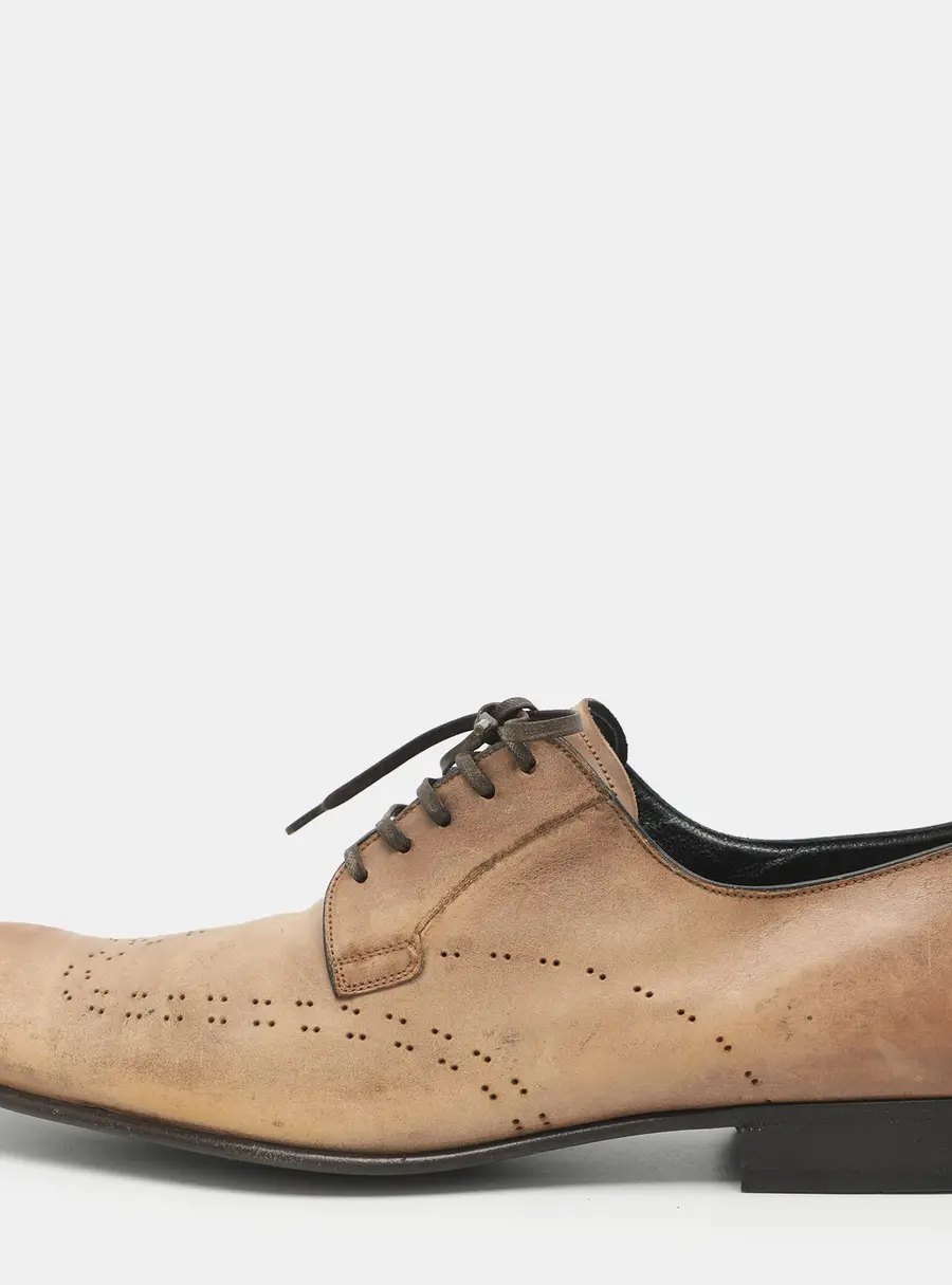 Dolce & Gabbana Size 43.5 Beige Leather Derby
