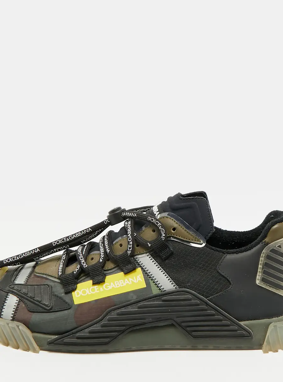 Dolce & Gabbana Ns1 Size 43 Tricolor Leather and Nylon Lace Up Sneakers