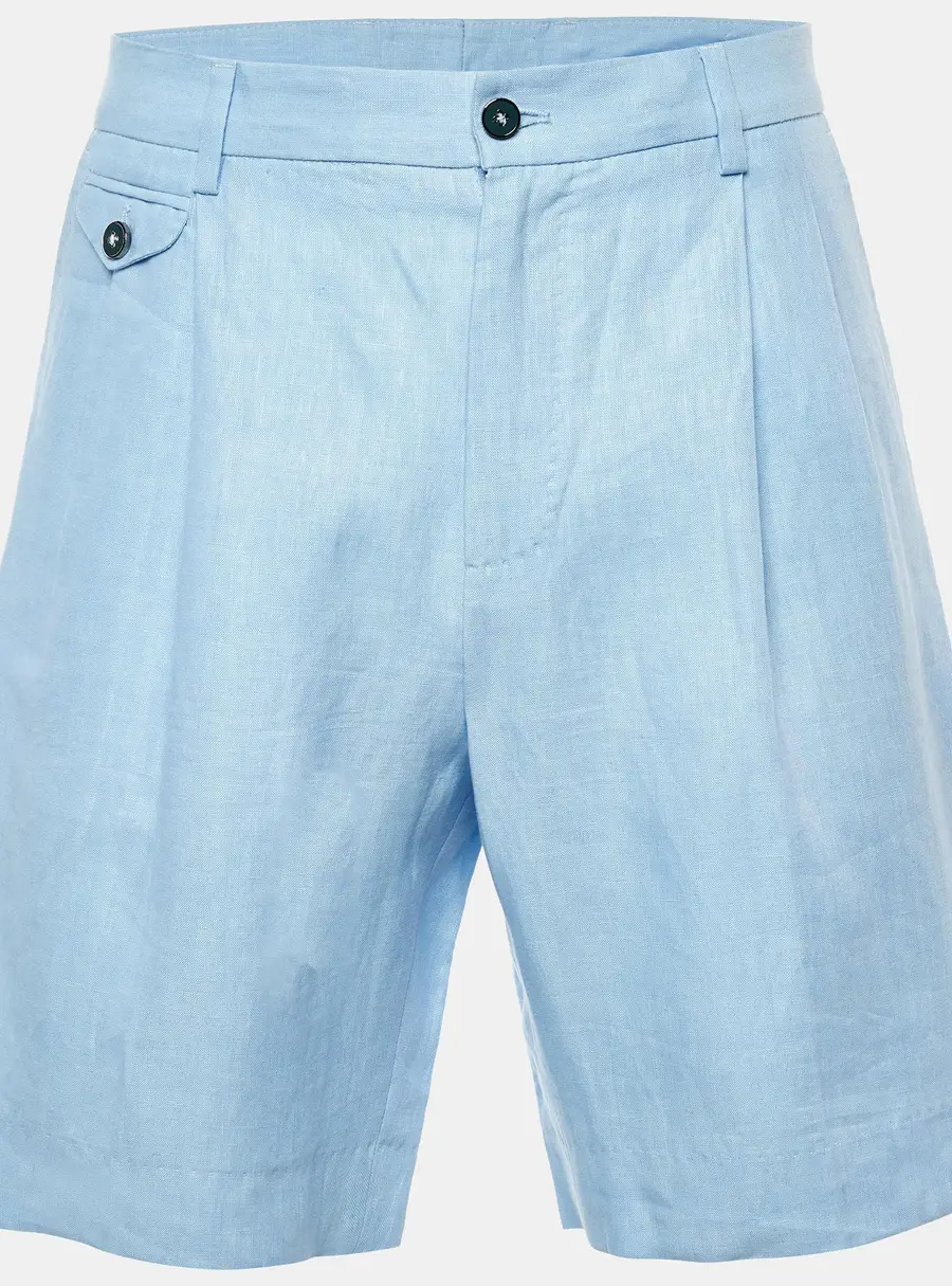 Dolce & Gabbana Blue Linen Bermuda Shorts S/Waist 33"