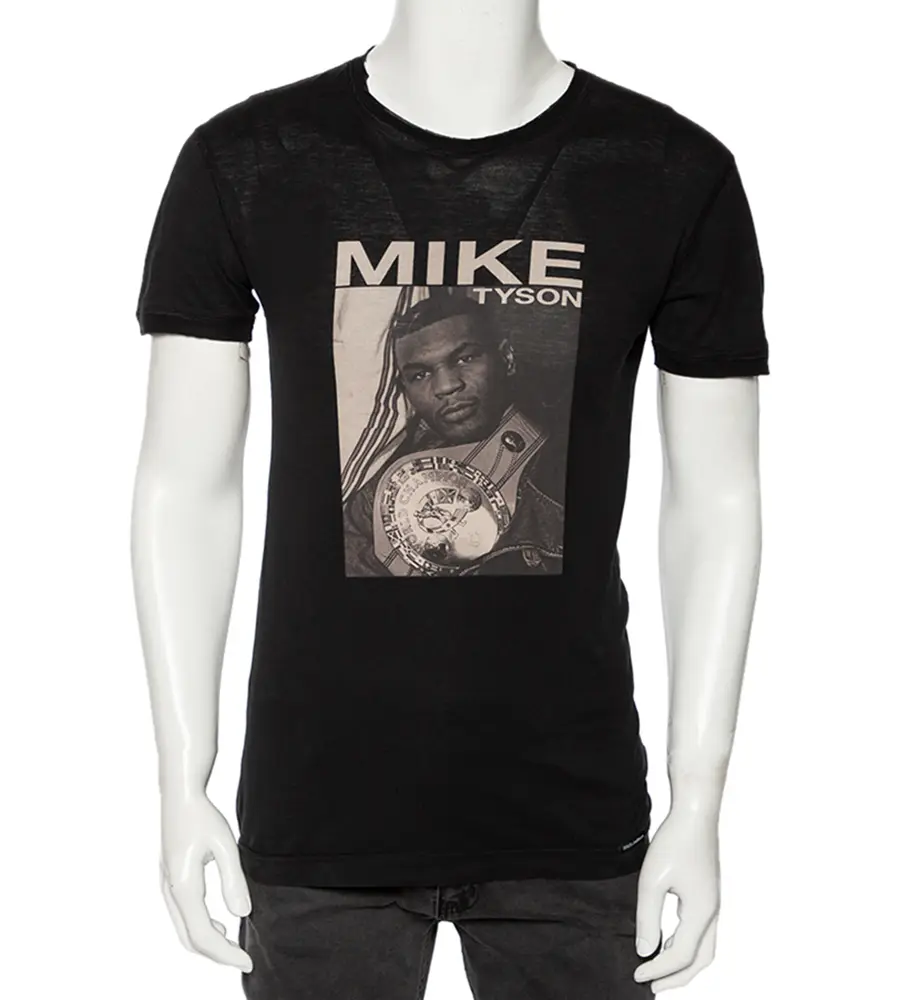 Dolce & Gabbana Black Mike Tyson Printed Cotton T-Shirt XS