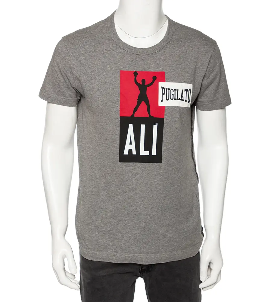 Dolce&Gabbana Grey Pugilato Muhammed Ali Print Short Sleeve T-Shirt XS