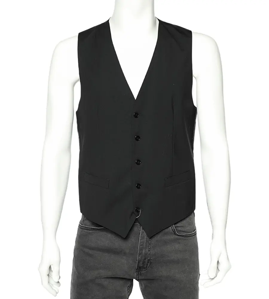 Dolce & Gabbana Black Wool Sleeveless Vest M