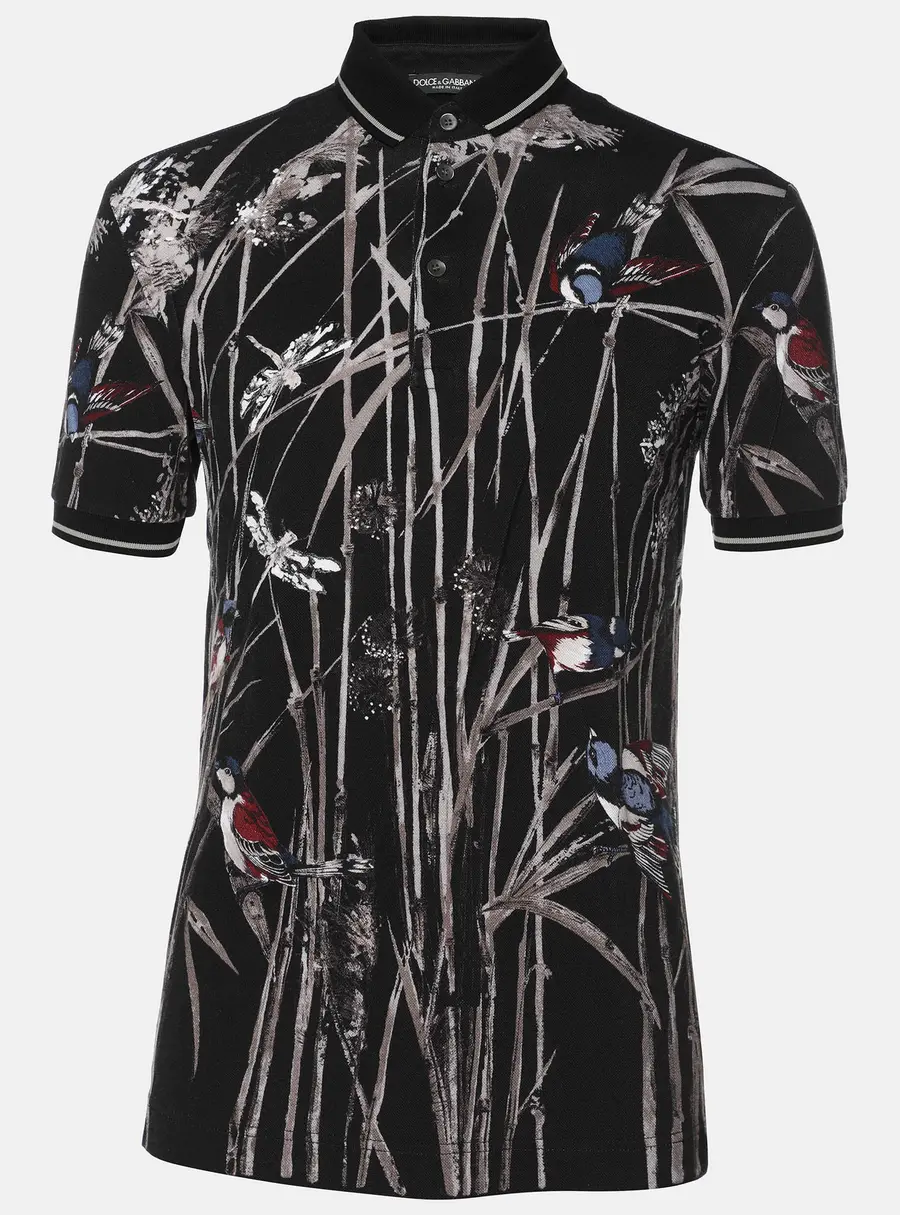 Dolce & Gabbana Multicolor Printed Cotton Polo T-Shirt XS