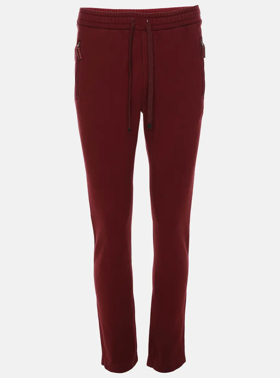 Dolce & Gabbana Burgundy Cotton Drawstring Track Pants XS