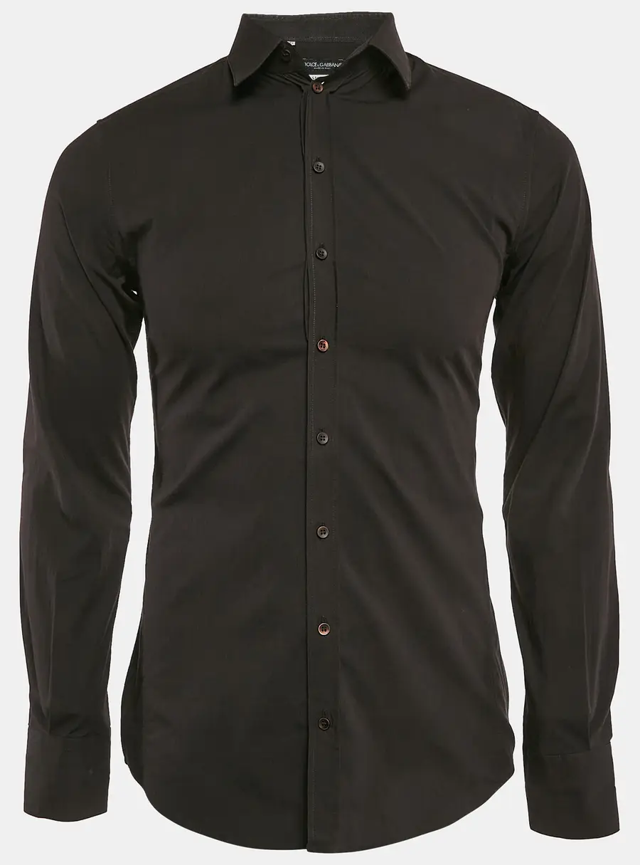 Dolce & Gabbana Black Cotton Sicilia Shirt M