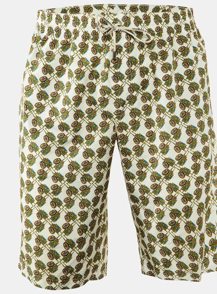 Dolce & Gabbana Beachwear Multicolor Printed Swim Shorts L