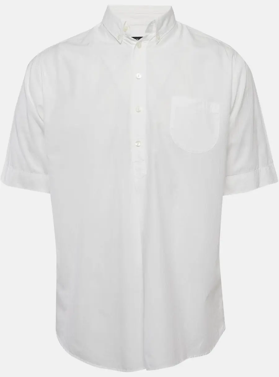 Dolce & Gabbana White Cotton Half Sleeve Shirt L