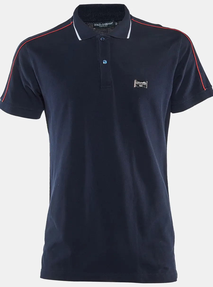 Dolce & Gabbana Gym Collection Navy Blue Cotton Knit Polo T-Shirt XL