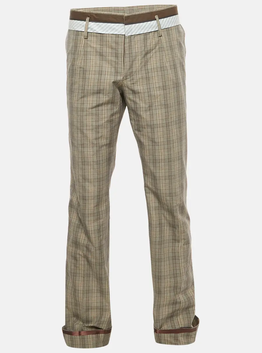 Dolce & Gabbana Brown Plaid Cotton Trouser XL