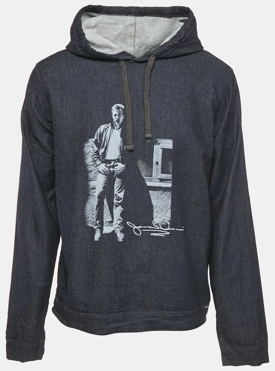 Dolce & Gabbana Blue James Dean Print Cotton Hooded Sweater 4XL