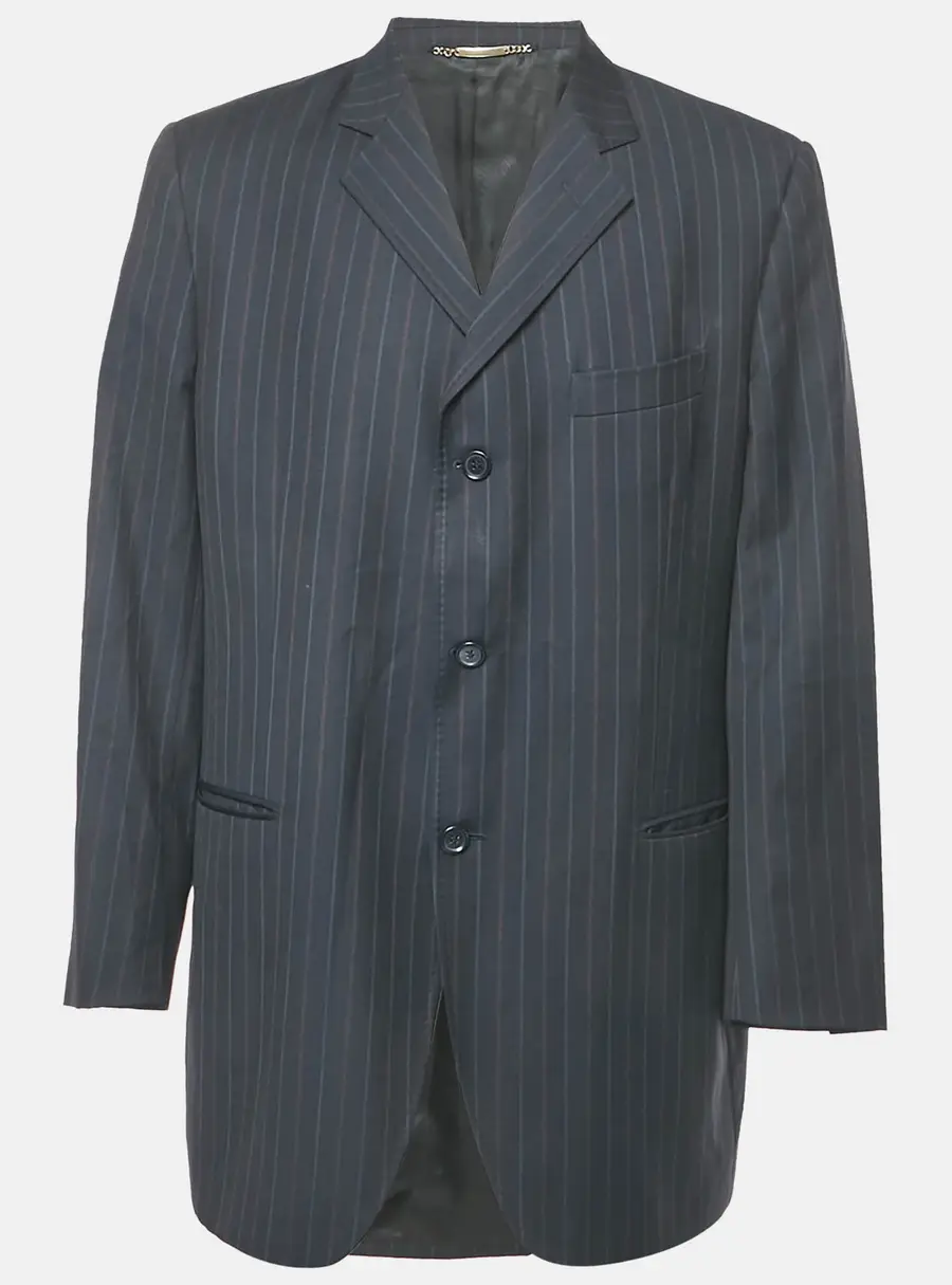 Dolce & Gabbana Navy Blue Striped Single Breasted Blazer XXXL