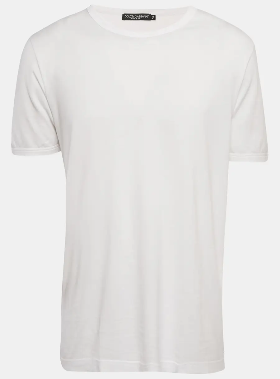 Dolce & Gabbana White Jersey Crewneck T-Shirt XXL