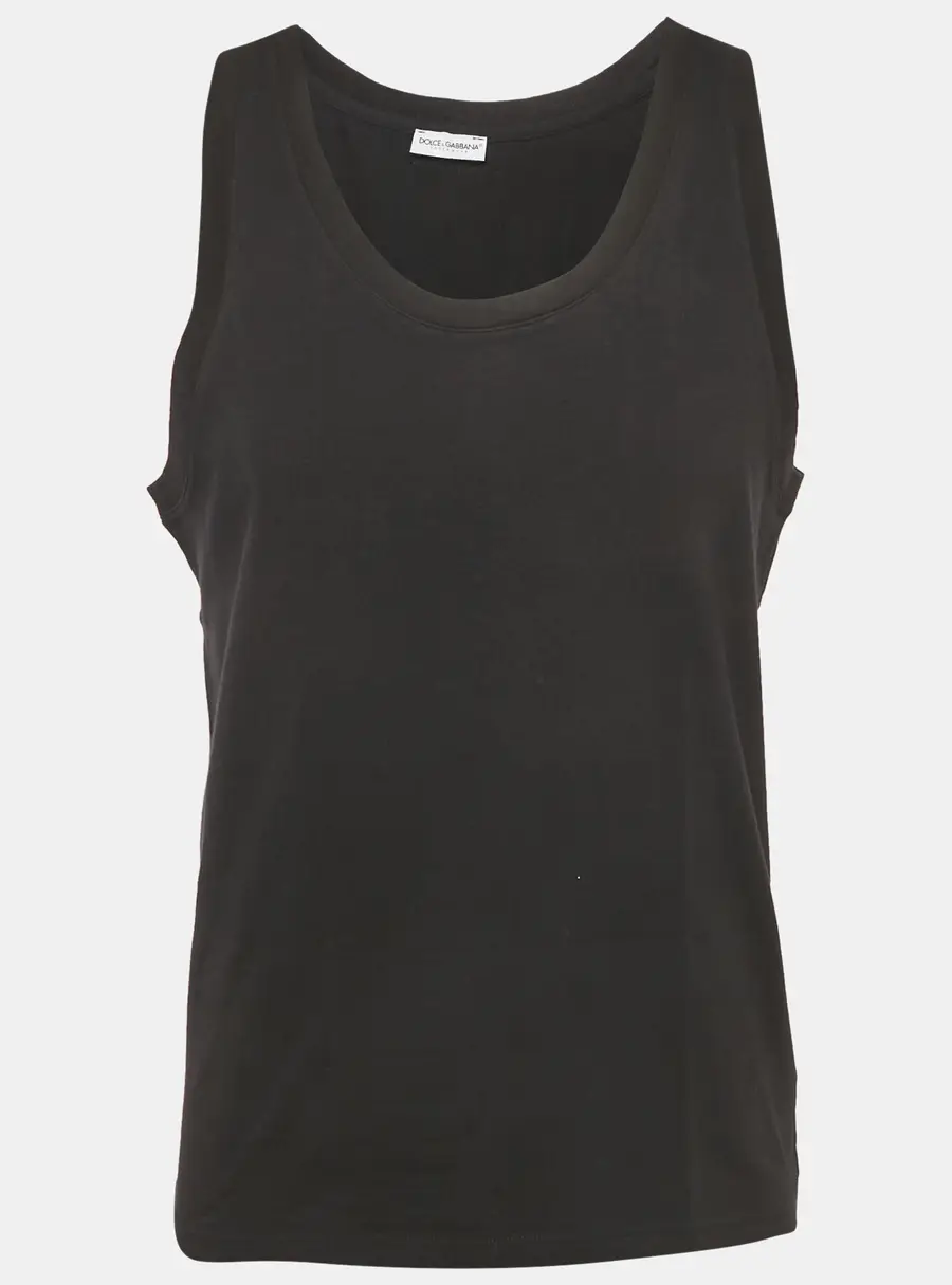 Dolce & Gabbana Underwear Black Jersey Sleeveless T-Shirt L